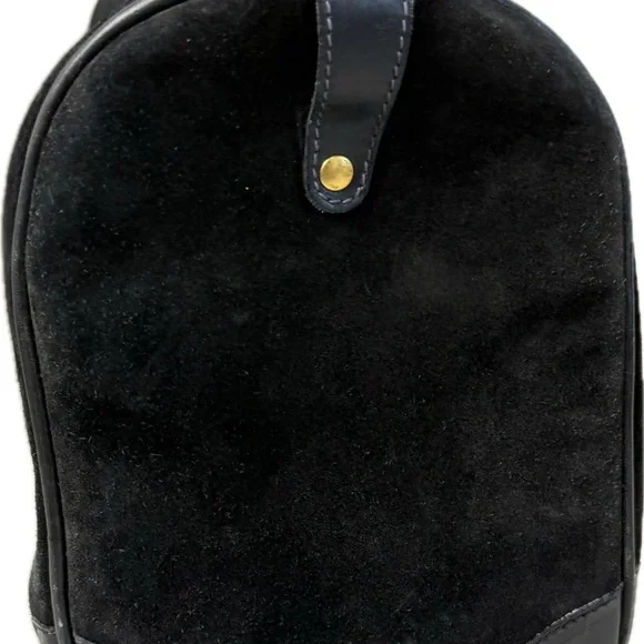 Vintage Gucci Black Suede Boston bag Duffle overnight lock/key COA - Picture 3 of 16